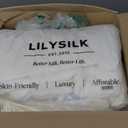 LilySilk All Season Silk Comforter/Duvet/Quilt, 100% Silk Floss Filling with 100% Cotton Cover Queen(87x90 Inch,Silk Weight:1.75kg) (White)
