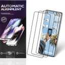 3 Pack Screen Protector Compatible for Samsung Galaxy S22 Plus/S23 Plus, HD Clear Tempered Glass, Easy Install Alignment Kit, Bubble Free, Anti-Scratch, Touch Sensitive, Case Friendly, Fingerprint Unlock Support