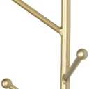 MyGift 8 Hook Wall Mounted Modern Gold Tone Metal Hat and Coat Hanger Tree, Decorative Entryway Vertical Hanging Garment Rack with Branch Style Hooks for Umbrellas Scarves Purses