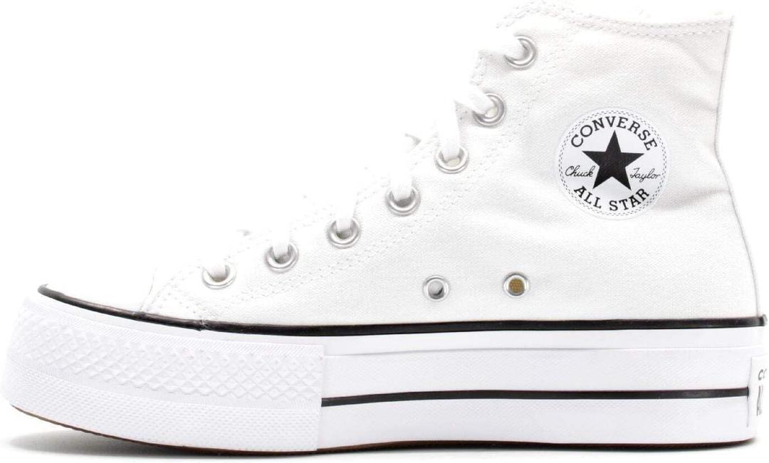 Converse Women's Chuck Taylor All Star Lift Clean Sneaker, White/ Black/ White, 8