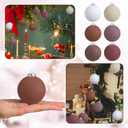24 Pcs Neutral Textured Glass Christmas Ball Ornaments 2.36 Inch Rustic Brown Burgundy Red Cream Xmas Baubles Farmhouse Xmas Tree Decorations Modern Christmas Home Decor for Tree Holiday