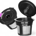 Reusable K Cups for Keurig K Elite, K Classic, K Compact, K Latte, K Duo and All 2.0 & 1.0 Coffee Makers, 2 Pack K Cup Coffee Filters - Black