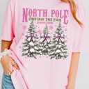 MNLYBAY Christmas Sweatshirt for Women Casual Christmas Tree Pullover Shirt Long Sleeve Xmas Vacation Party Clothes Top Dpink XL