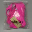 Ekouaer High Neck Halter Bikini Top Floral Swimsuits Two Piece Bathing Suits Triangle Bottoms for Women Teen Juniors XXL (Hot Pink)
