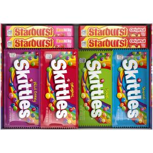 SKITTLES & STARBURST Assorted Candy Variety Pack for Holidays, Gifts, Parties, Candy Assortment, 62.79 oz (30 Count) Bulk Box (EXP 02/28/27)