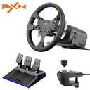 PXN V99 Driving Force Steering Wheel, 3.2Nm Dual-Motor Force Feedback Base, 11.8-inch TPR Rubber Wheel Cover Sim Racing Wheel With Shifter and Pedal, Desk Clamp, for PC, PS4, Xbox One, Xbox Serive X|S - Used - Like New