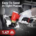 Pneumatic Mini Orbital Sander Grinder Polisher Kit, 2 inch Air Right Angle Surface Prep Tool with 41pcs Roll Lock Discs