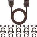 Kanayu 10 Pack 6ft Brown Indoor Extension Cord 2 Prong Electric Cord Extender, Wire Plug in and End, Ac 120 Volts, for Outdoor Christmas Connect or Extend String Lights