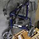 Carex 3 Wheel Walker for Seniors, Foldable, Rollator Walker with Three Wheels, Three Wheel Rolling Walker Height Adjustable for Seniors, Blue, Trio, Folding