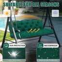 Porch Swing Cushions 48 inch Waterproof Outdoor Swing Cushion Replacement 2 Seater Thick 5in Patio Swing Cushions for Outdoor Furniture Bench (Dark Green-48x40inch)