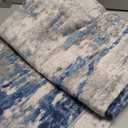 Washable Area Rugs 5'x7' Non-Slip Modern Abstract Soft for Living Room Entryway Bedroom Nursery, Print Pattern, Blue Grey Navy Gray