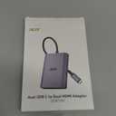 Acer USB C to Dual HDMI Adapter 4K@60Hz, 4-in-1 HDMI Splitter for Dual Monitors with 100W PD, USB 3.0, Docking Station Dual Monitor Compatible with Acer, MacBook Air/Pro, Dell XPS, HP, etc