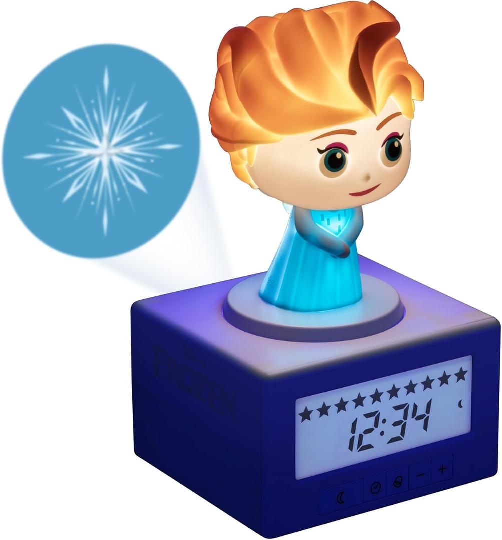 Paladone Disney Elsa Frozen Sleep Training Alarm Clock - Officially Licensed Disney Merchandise, Night Light for Girls, Bedroom, Nursery