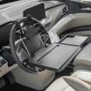 Paffenery Large Car Steering Wheel Tray Back Seat Headrest Tray with Phone Holder, Steering Wheel Desk Food Table for Car Laptop Mount Steering Wheel for Large SUVs, Trucks & Vans,15"