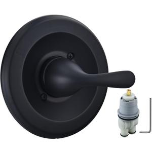 T13020-BL Shower Handle Trim Kit Compatiable with Delta Shower Valve R10000 Series, Replacement for Classic 13 14 Series Single-Function Trim Kit (RP46074 Cartridge Included),Matte Black