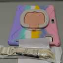 BATYUE Case for iPad Air 11-inch M4 (2026)/ M3 (2025)/ M2 (2024), iPad Air 5th/4th 10.9 inch(2022/2020), iPad Pro 11" 4th/3rd/2nd/1st Kids Cover with 360 Rotating Stand, Pencil Holder, Strap, Pink (01-Colorful Pink)