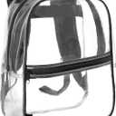 Trail maker Mini Clear Backpack Stadium Approved Small Clear Concert Bag for Work, Commute, Travel and Recreation (Black)