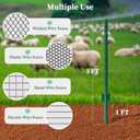 20 Pack Metal Fence Posts, 3ft Heavy Duty U-Post, Green Garden Stakes, No-Dig Post Anchors for Wire Fences, Temporary Fencing, Electric Fence, and Corner Support