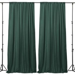 Gallety 10FT x 10F Blackish Green Backdrop Curtain for Party, Polyester Wedding Backdrop Drapes,Photo Background Curtain for Natural Themed Banquets,Photography,Graduation Decor (W5' x H10'(2 panels))