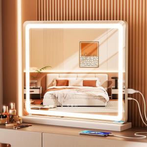 Sweetcrispy 19"x22" LED Vanity Mirror with Lights, Lighted Makeup