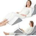 4pcs Wedge Pillow Set for After Surgery,Wedge Pillows for Back Pain Relief and Leg Pain,Wedge Pillow for Legs Swelling,Back Support, Post Surgery Recovery