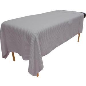 Body Linen Waffle Weave Massage Table Blankets - Soft and Stylish 50/50 Polyester-Cotton Blend - 66 by 90 inches 1 Pack Gray