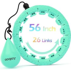 JLoibao Weighted Hula Circle with 24/26 Links(51-56 Inch) for Adults Weight Loss, Infinity Fitness Hoop Plus Size, for Women Smart Exercise Equipment