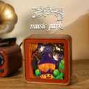 Music Park 3D Wooden Puzzles for Adults Halloween Crafts Haunted Spooky Puzzle Night Light Model Kits to Build Gift for Party and Home Decorations
