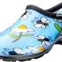 Sloggers Original Waterproof Rain and Garden Shoe for Women– Outdoor Slip-On Garden Clog with Premium Comfort Insole and Arch Support - Lt Blue Bee Print, Size 9 - Made in USA with US and Imported Parts