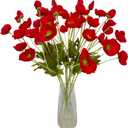 ATFL Red Poppy Flowers Artificia Fake Faux Silk Poppies Bulk with Stems
red poppies, 12-pack 23.5", realistic artificial silk poppy flowers, silk stems perfect for memorial day home wedding decor