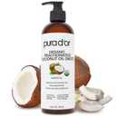 PURA D'OR ORGANIC Fractionated Coconut Oil MCT Oil (16 Oz) 100% Pure & Natural USDA Certified Cold Pressed - Unscented, Hexane Free Moisturizer For Face, Skin & Hair Tonic - Men & Women