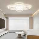 Modern LED Ceiling Light, 23-Inch, 3 Color Temps, 3348LM, Adjustable Brightness, Remote & APP Control, Energy Saving Ideal for Living Room, Dining Room, Kitchen & Office - 8 Cirles