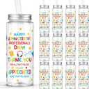 Vesici 24 Pcs Administrative Professionals Day Gift 14.2oz Admin Assistant Appreciation Gifts Cups with Lid and Straw Secretary Thank You Party Favors Tumbler for Women Office Secretary Employee