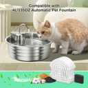 6 Packs Cat Water Fountain Filters for 4L/135OZ Stainless Steel Pet Fountain, Multi-Filtration System Activated Carbon Replacement Filter and Sponges for Automatic Dog Dispenser Drinking Bowl