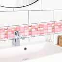 IVN Wallpaper Border Peel and Stick Decorative Wall Trim Self Adhesive Pink Marble Accent Strip for Bathroom Laundry Room Pool Area Mirror Frame Shelf Wall Edge 4x196 Inch Elegant Design