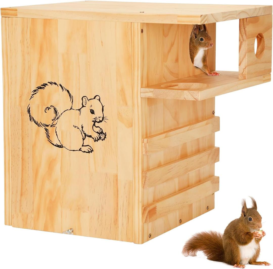 Extra Large Squirrel House for Outside with Stand & Predator Proof, 16.5"