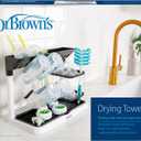 Dr. Brown's Drying Tower, Stand-Up Drying Rack, Countertop Baby Bottle Drying with Organized Storage for Baby Essentials, Space Saving Vertical Rack