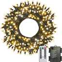 ITICdecor 33ft 100 LED Christmas String Lights, Waterproof Fairy Starry String Lights Battery Operated, 8 Modes Decorative Lights for Indoor Outdoor Xmas Tree Party Garden (Warm White)