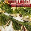 2 in 1 Fireplace Garland and Stocking Hangers for Mantel Heavy Duty Christmas Stocking Holders for Mantle Metal Garland Hooks Xmas Holiday Decoration(Dark Bronze,3 Pack)