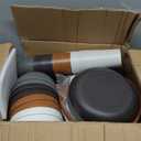 Teivio 32-Piece Kitchen Plastic Wheat Straw Dinnerware Set, Service for 8, Unbreakable Dinner Plate/Dessert Plate/Cereal Bowl/Cup,Outdoor Camping Dishes for Life/Vintage,Farmhouse,Rustic Multicolor