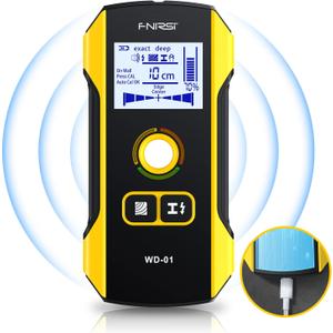 FNIRSI Stud Finder Wall Scanner - 6 in 1 Electronic Wall Wood Stud Finder, Wall Detector with Updated Positioning Hole for Center and Edge of Wood AC Wire Metal Studs Joist Pipe