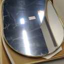 24x36 Inch Brushed Gold Oval Bathroom Mirror, Wall Mounted Vanity Mirror for Over Sink, Tempered Glass with Aluminum Frame, Vertical or Horizontal Hanging