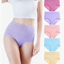 wirarpa Women's Underwear High Waisted Ladies Cotton Panties Soft Full Coverage Briefs 5 Pack (Regular & Plus Size) 2XL