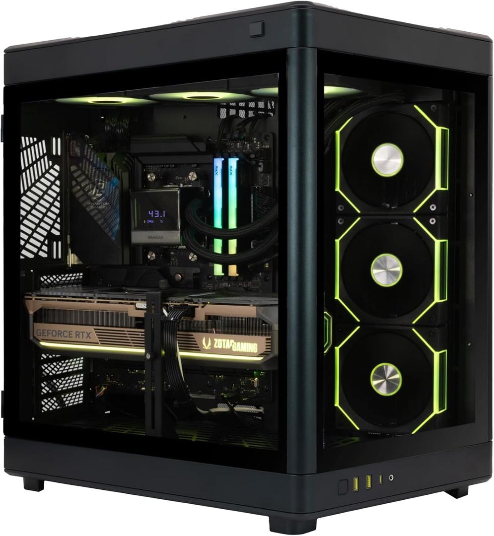 ZOTAC MEK AI-Enhanced Gaming PC Desktop Computer - NVIDIA GeForce RTX 5090, AMD Ryzen 7 9800X3D Up to 5.2GHz, 32GB DDR5 RGB, 2TB NVME M.2 SSD, 1200W G PSU, WiFi, Windows 11 (Black)