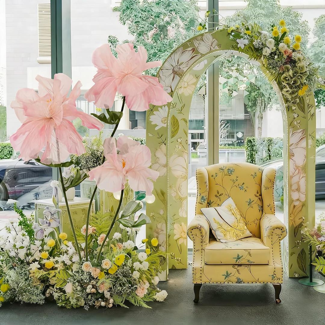 Large Artificial Flowers, 5.58ft Giant Standing Poppy Decorations, Handcrafted Huge Flowers for Wedding, Garden, Hotel, Office, Art Gallery& Shop Window Display (1, Pink-3)