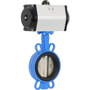 DN125mm Wafer Type Pneumatic Butterfly Valve PTFE sealing 5 Inch with Stainless Steel 304 Plate