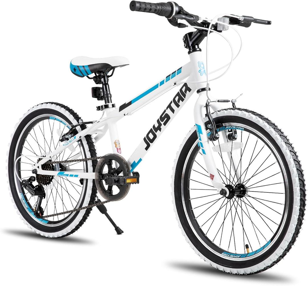 JOYSTAR Lubbock 20 24 Inch Kids Bike for Boys & Girls Ages 7-12 Years Hardtail Mountain Bike for Kids with 1-Speed/7-Speed Drivetrain, White Wall Knobby Tires, Kids' Bicycle, 20 Inch Wheels