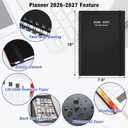 Monthly Planner 2026-2027(7.6'' x 10''), 18 Months Agenda Calendar Planner with Tabs & Pocket, Holidays, Note Pages, Time Management and Hit Your Goals, January 2026 - June 2027, 120GSM Thick Paper