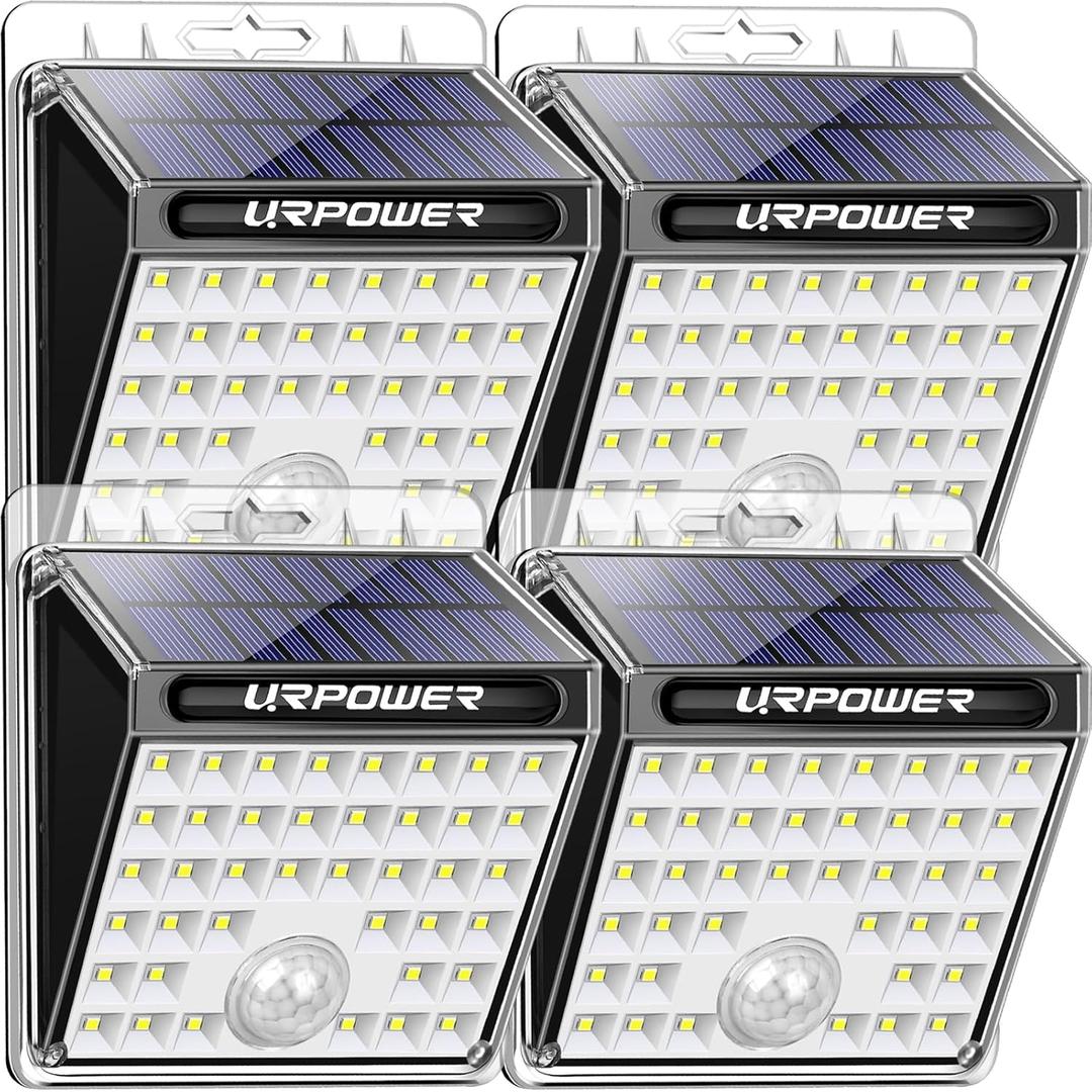 URPOWER Solar Lights Outdoor, 40 LED Motion Sensor Security Lights Solar Flood Lights Waterproof Solar Powered Outdoor Lights for Backyard, Fence, Deck, Patio, Garage (4 Pack) (Medium)