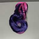 JoneTing 70cm 27inch Purple Pink Wigs+Hair Cap Women Long Straight Purple Mix Pink Wig with Bangs Women Long Wavy Purple Pink Hair with Bangs Halloween Party Christmas Outfit